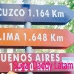Señales de viaje hacia varios lugares de latinoamérica