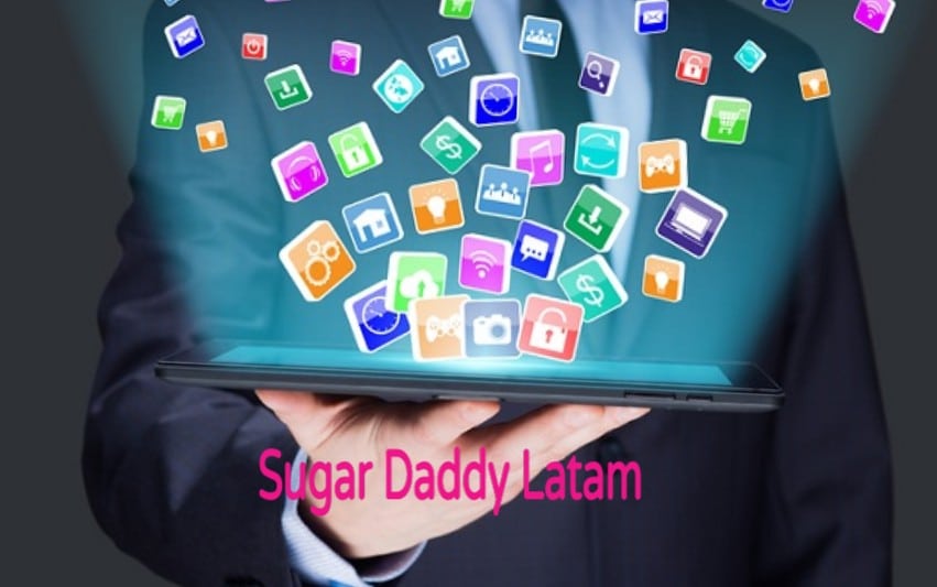 Man holds a tablet as if it were a tray with a bunch of apps that come out.