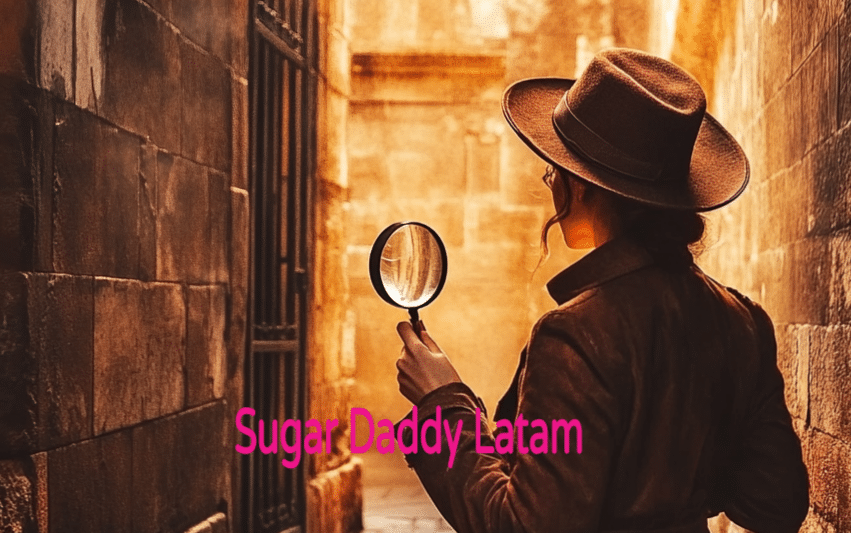 chica detective en un callejon con una lupa