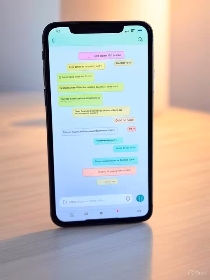 Pantalla de smartphone con conversación de WhatsApp en español