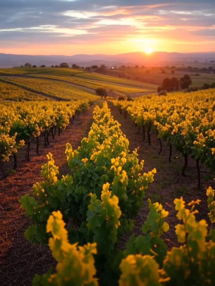 mexican vineyard winery landscape in Queretaro wine route at sunset, romantic scenic views with roll