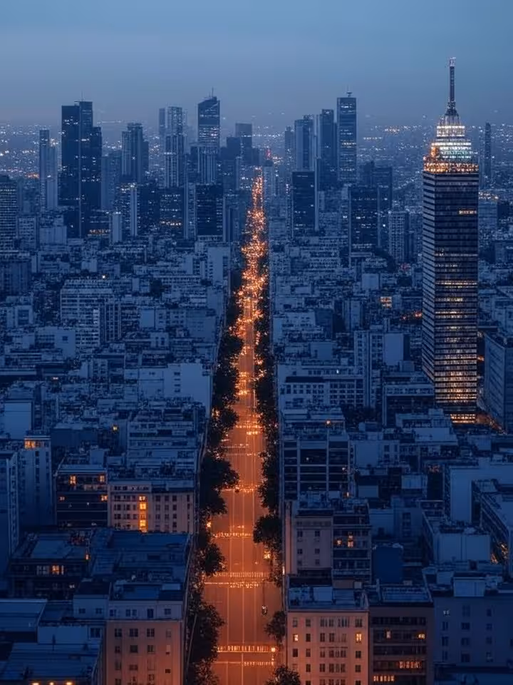 Mulher elegante, vestida com estilo, caminhando confiante por uma rua moderna de uma cidade latino-americana, independente.